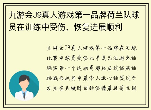 九游会J9真人游戏第一品牌荷兰队球员在训练中受伤，恢复进展顺利
